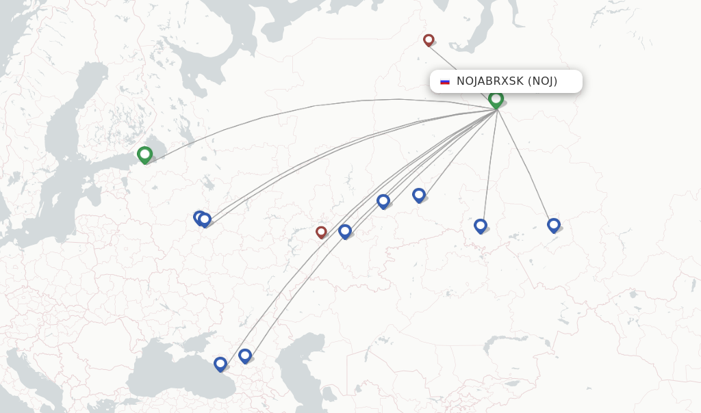 Nojabrxsk flight map