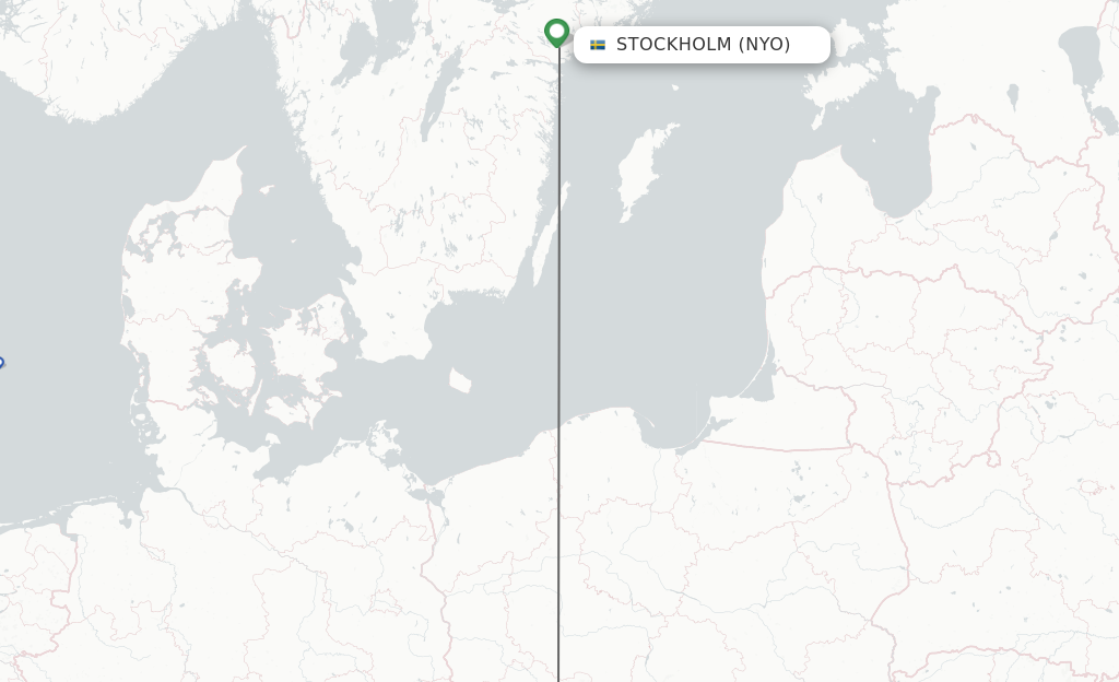 Flights from Wroclaw to Stockholm route map