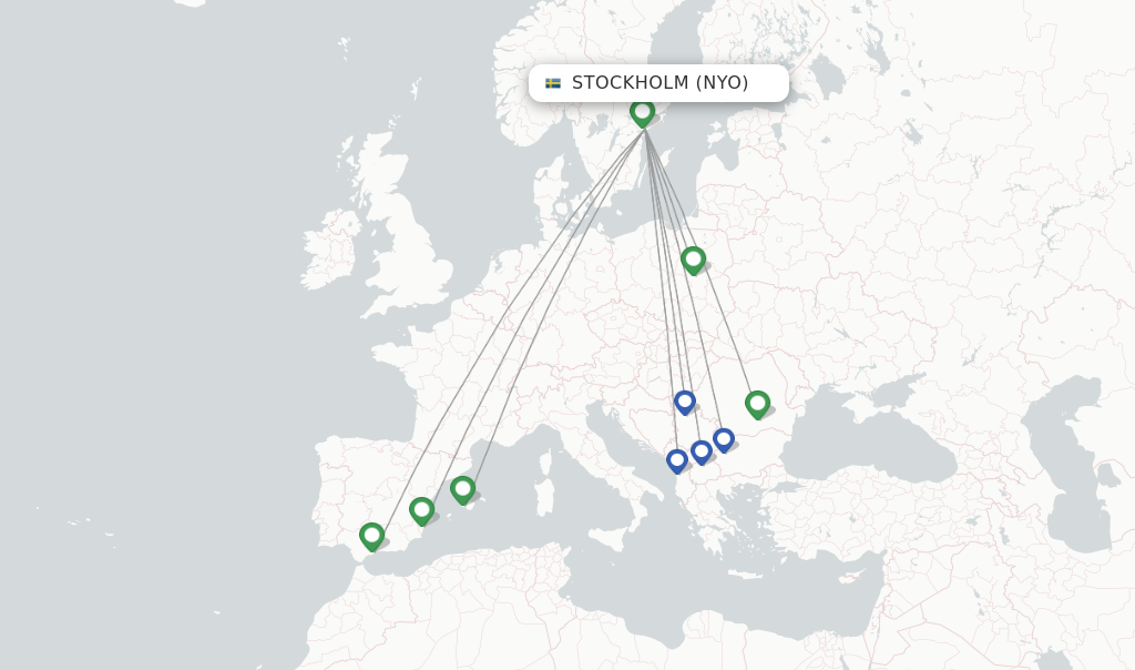 Stockholm flight map
