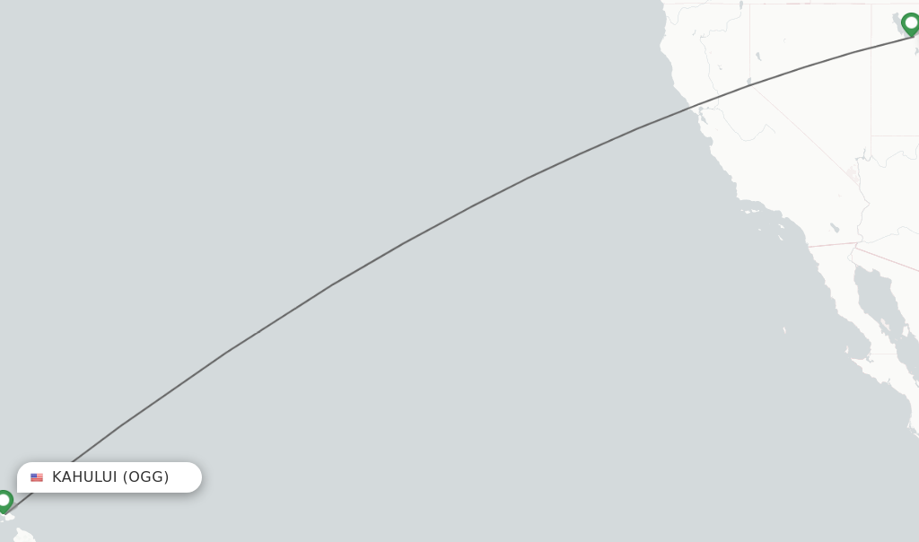 Flights from Kahului to Salt Lake City route map