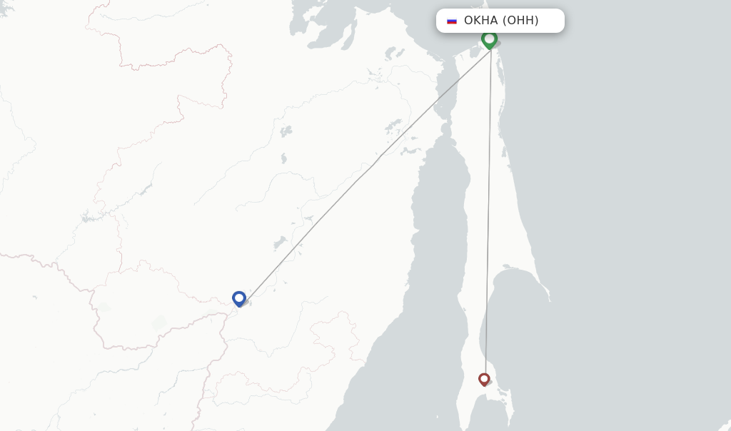 Okha flight map