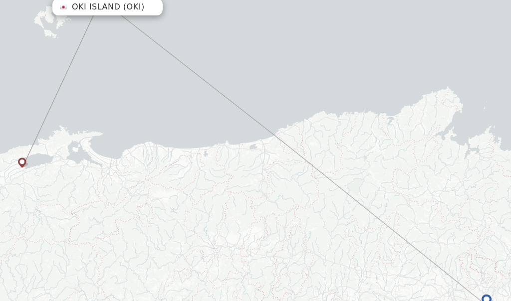 Oki Island flight map