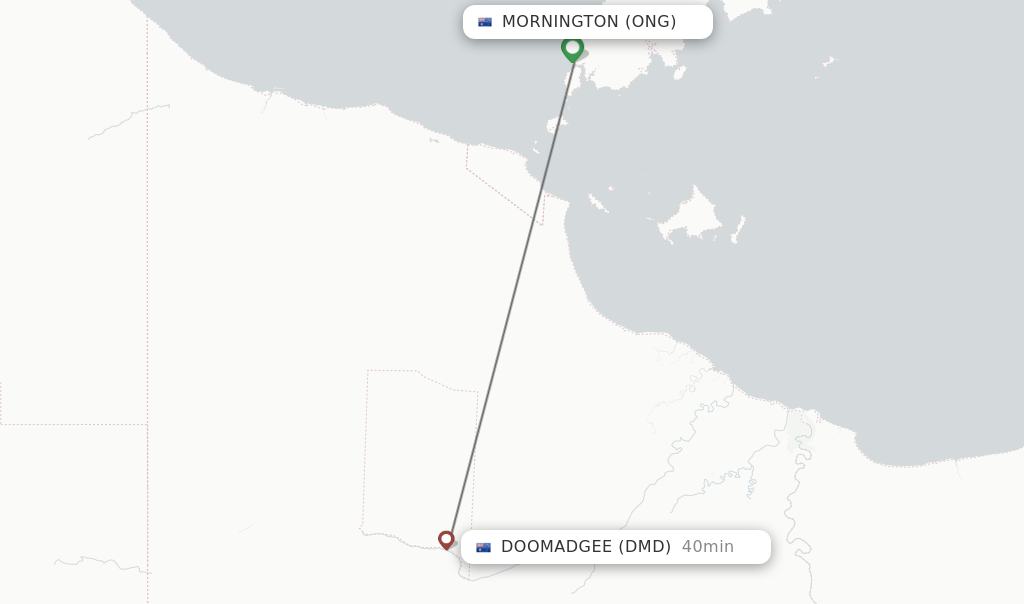 Flights from Mornington to Doomadgee route map