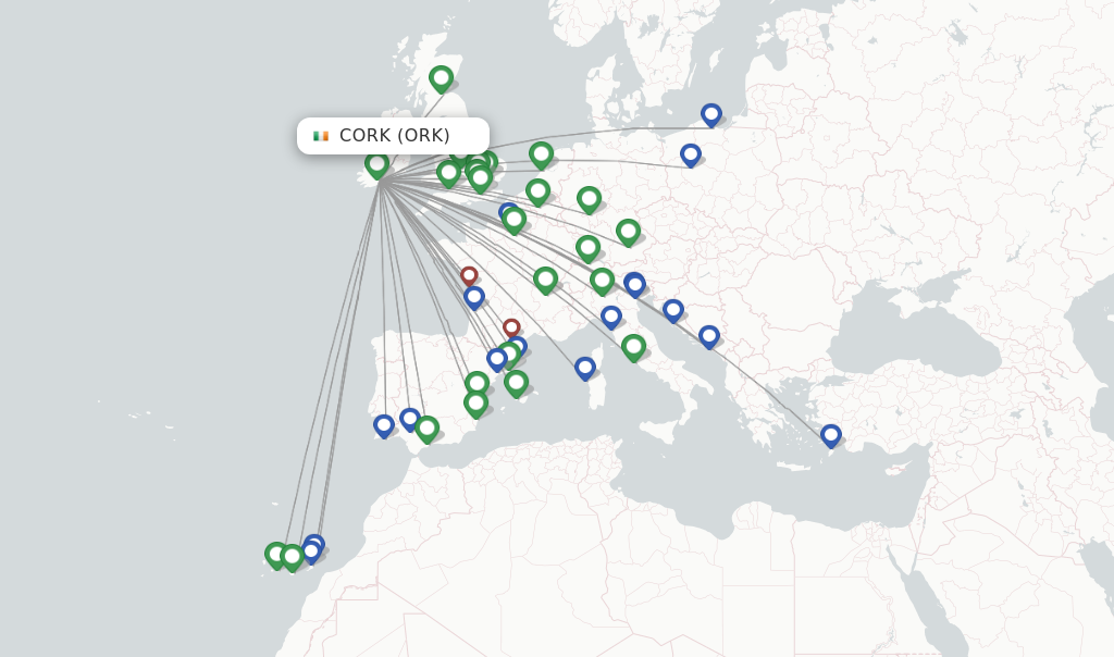 Cork flight map