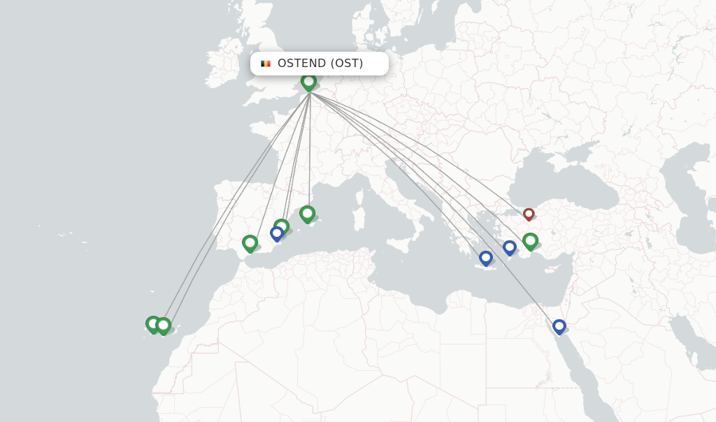 Ostend flight map