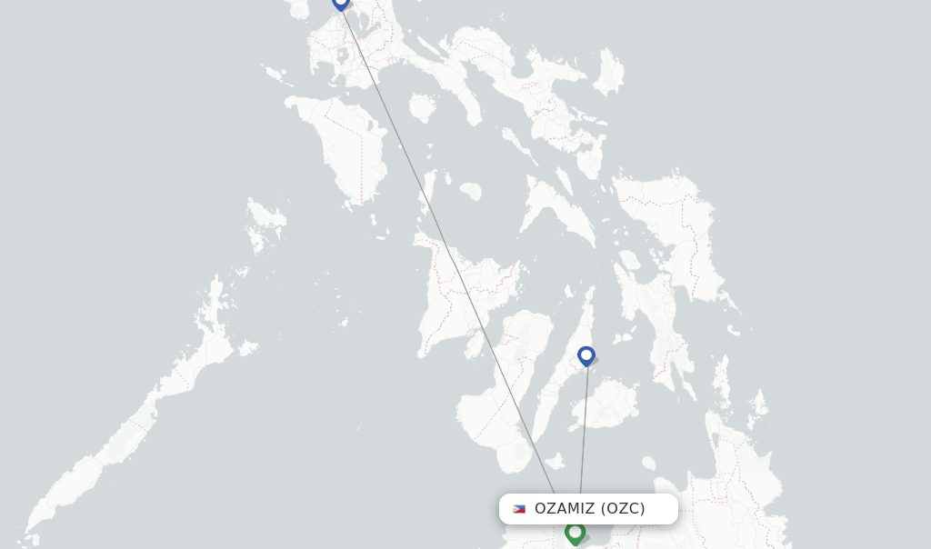 Ozamiz flight map