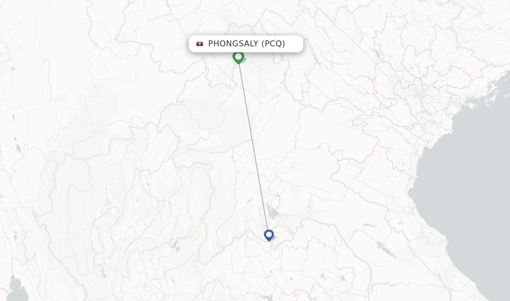 Phongsaly flight map