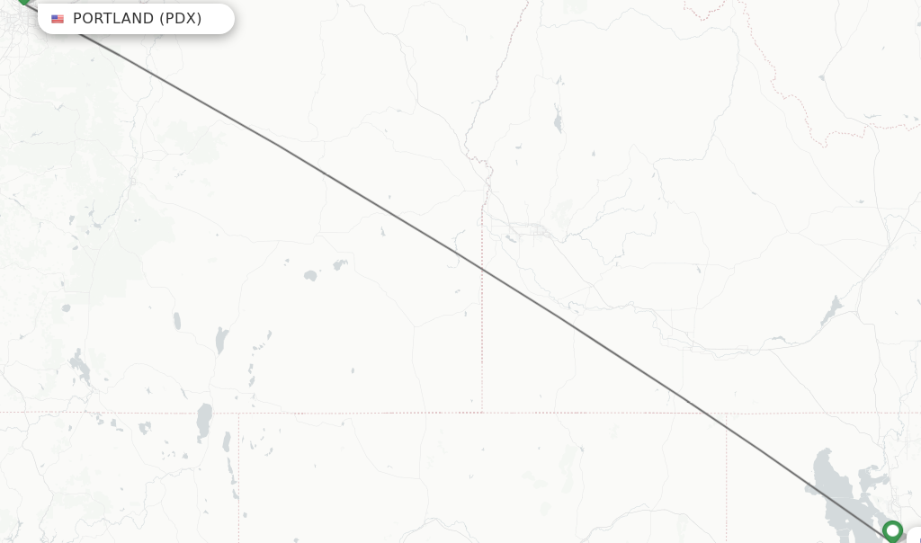 Flights from Portland to Salt Lake City route map