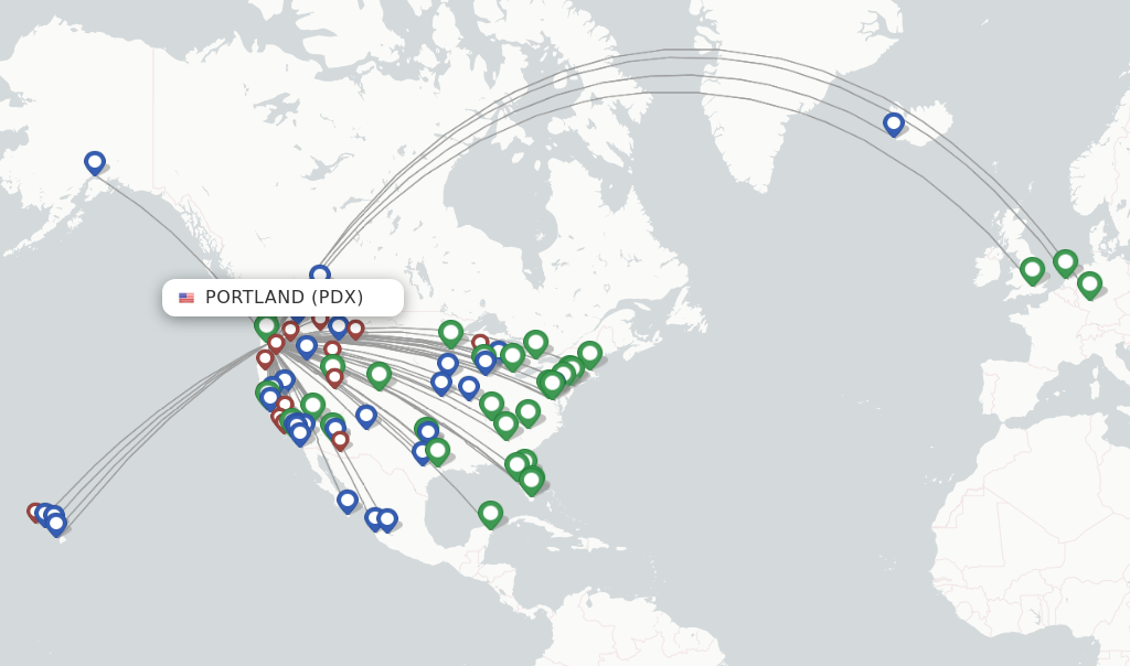 Portland flight map