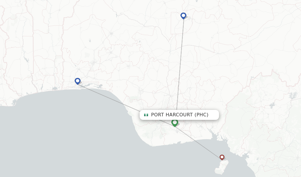 Port Harcourt flight map