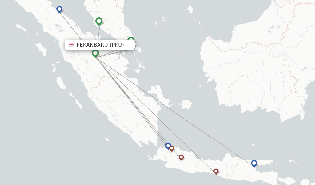 Pekanbaru flight map