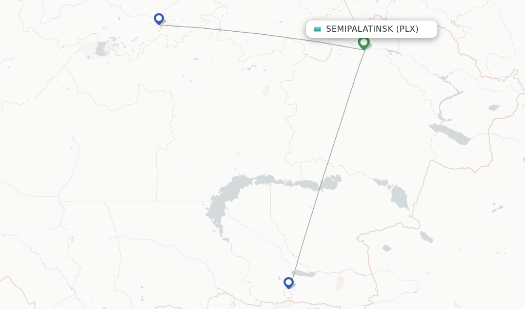 Semipalatinsk flight map