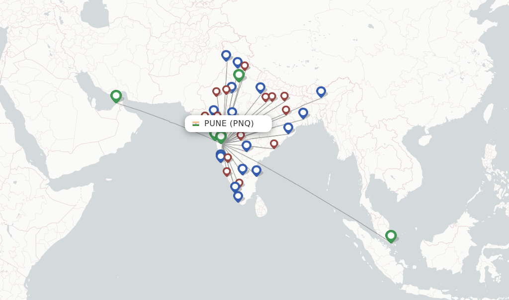Pune flight map