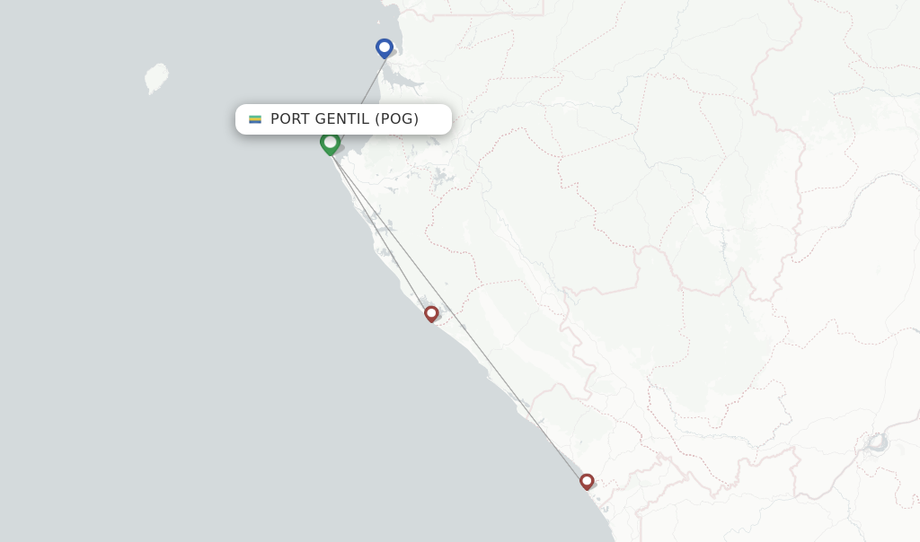 Port Gentil flight map