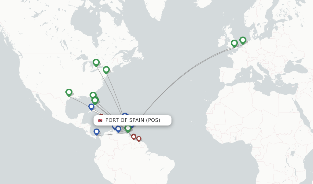 Port Of Spain flight map