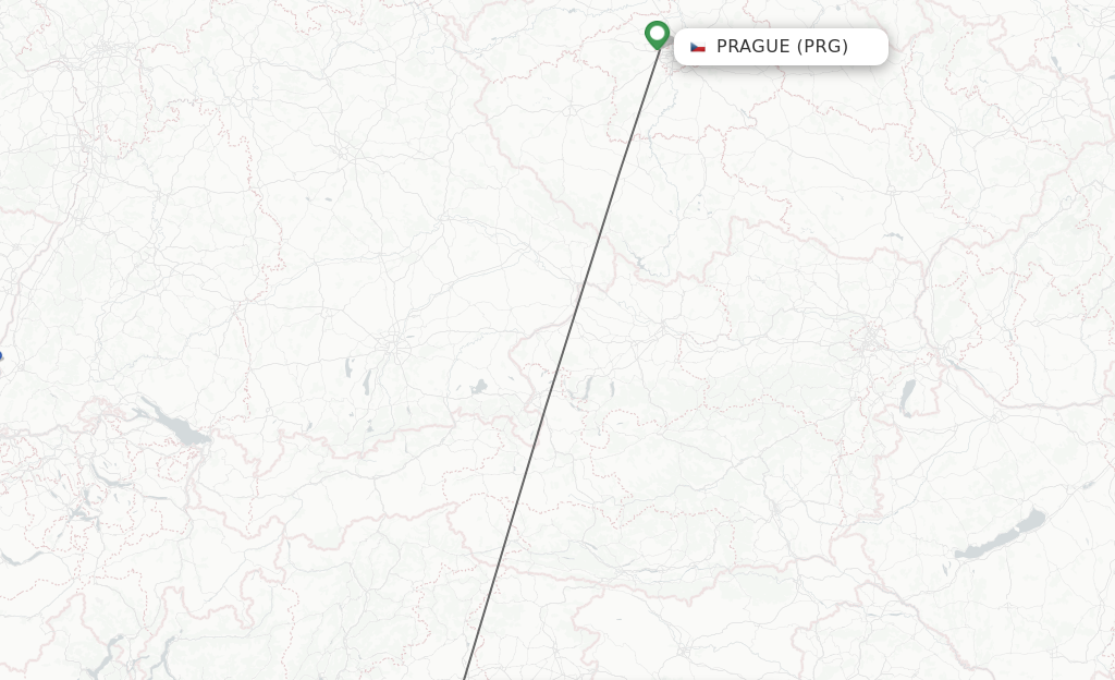 Flights from Prague to Venice route map
