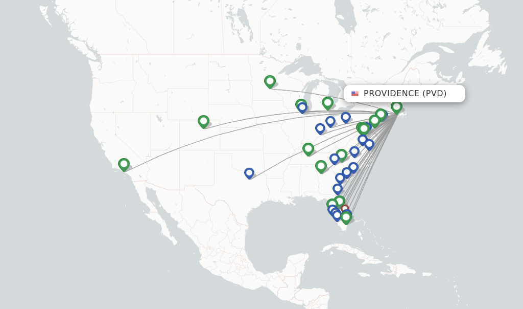 Providence flight map