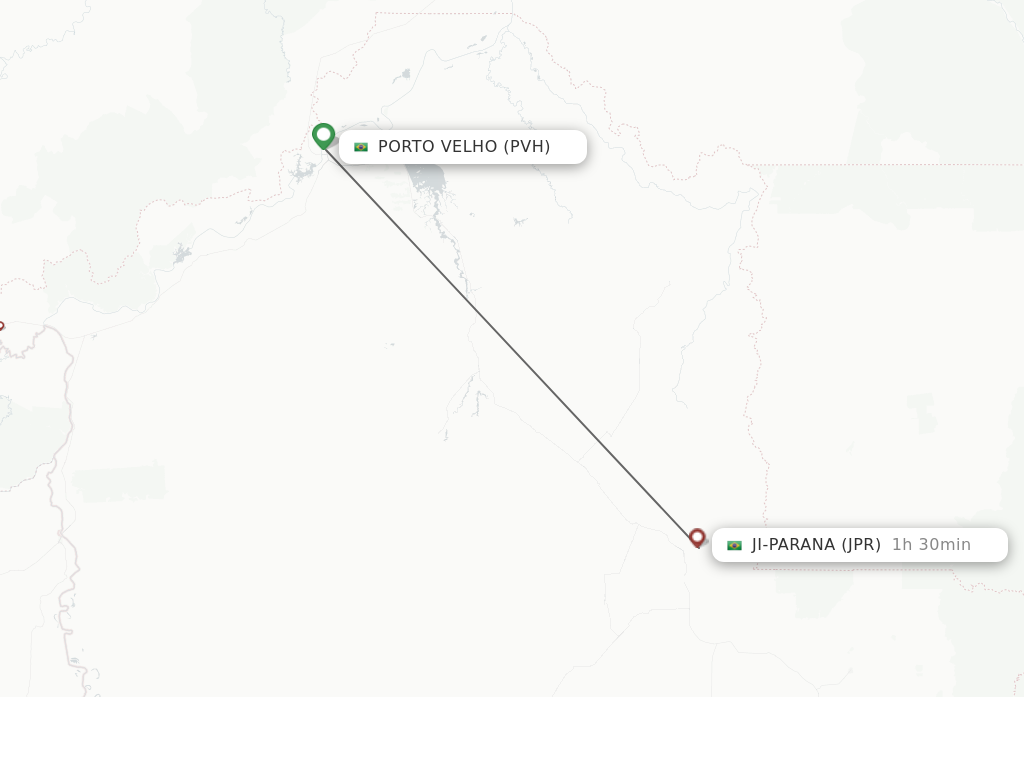 Flights from Porto Velho to Ji-Parana route map