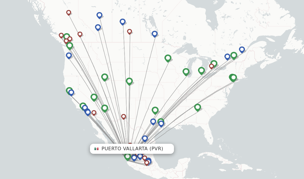 Puerto Vallarta flight map