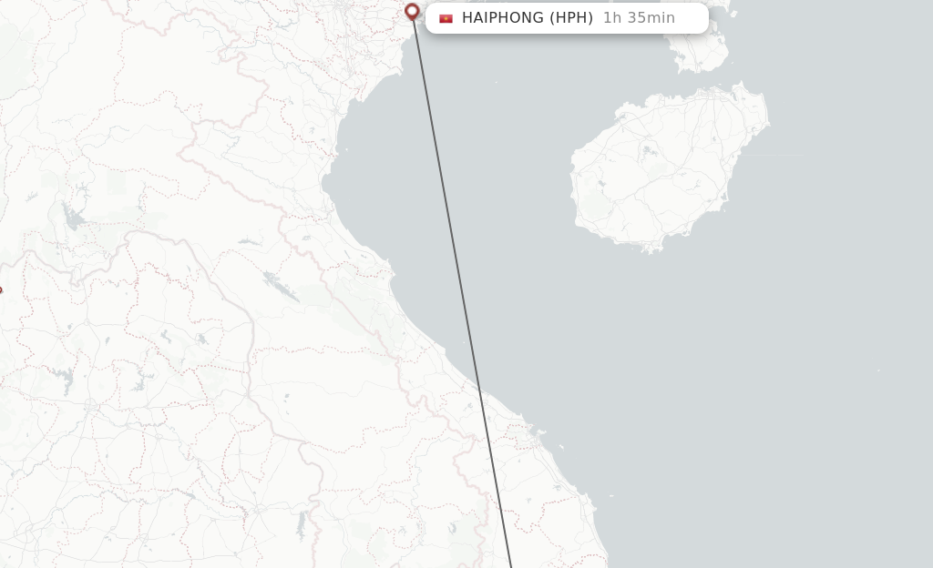 Flights from Pleiku to Haiphong route map