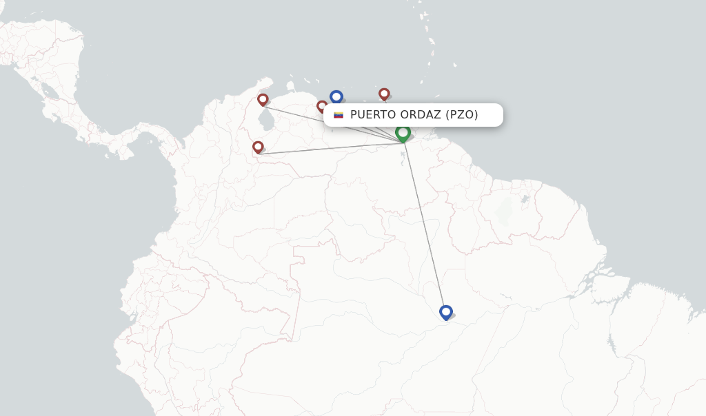 Puerto Ordaz flight map
