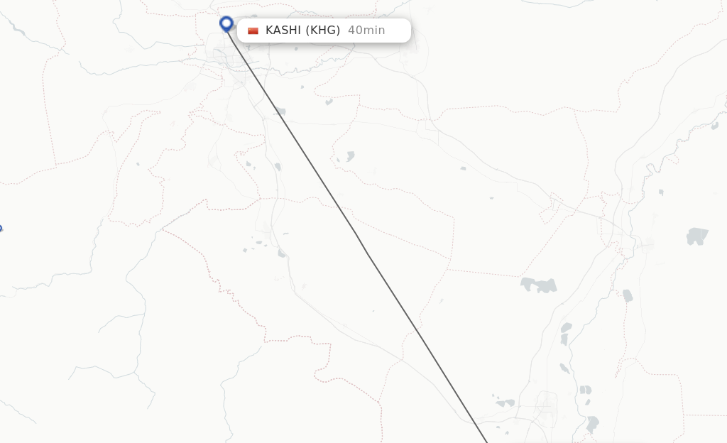Flights from Shache to Kashi route map