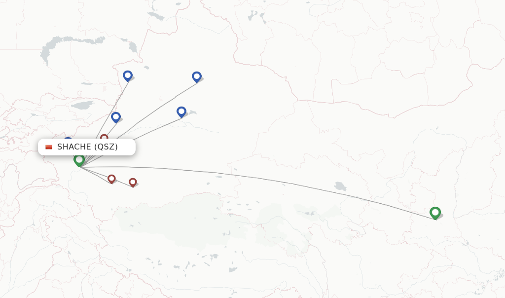 Flights from Shache to Bole route map