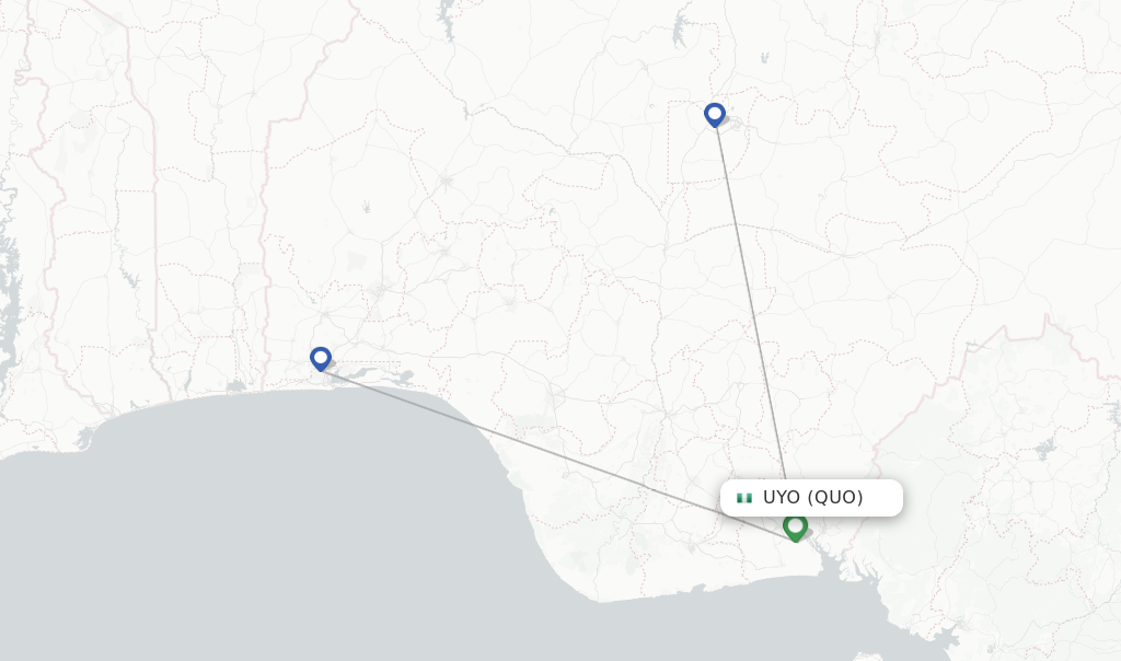 Uyo flight map