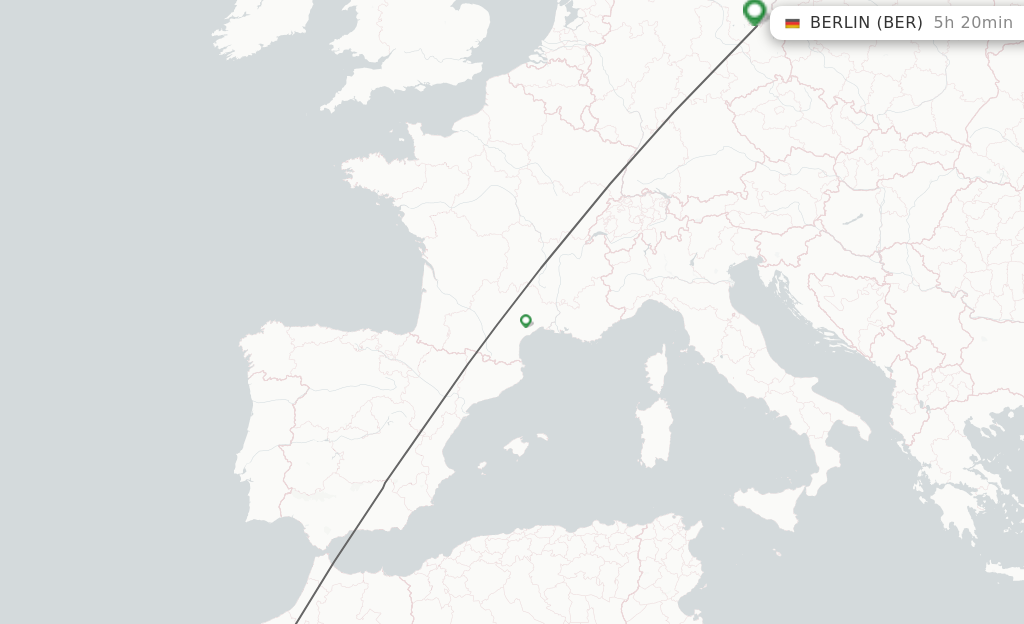 Flights from Marrakech to Berlin route map