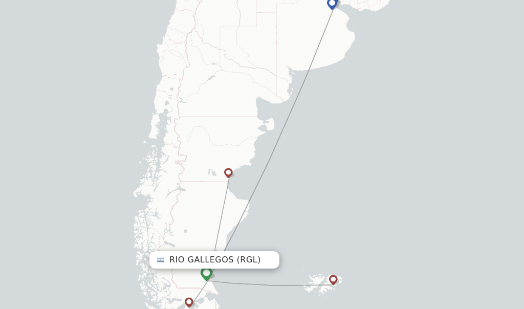 Rio Gallegos flight map