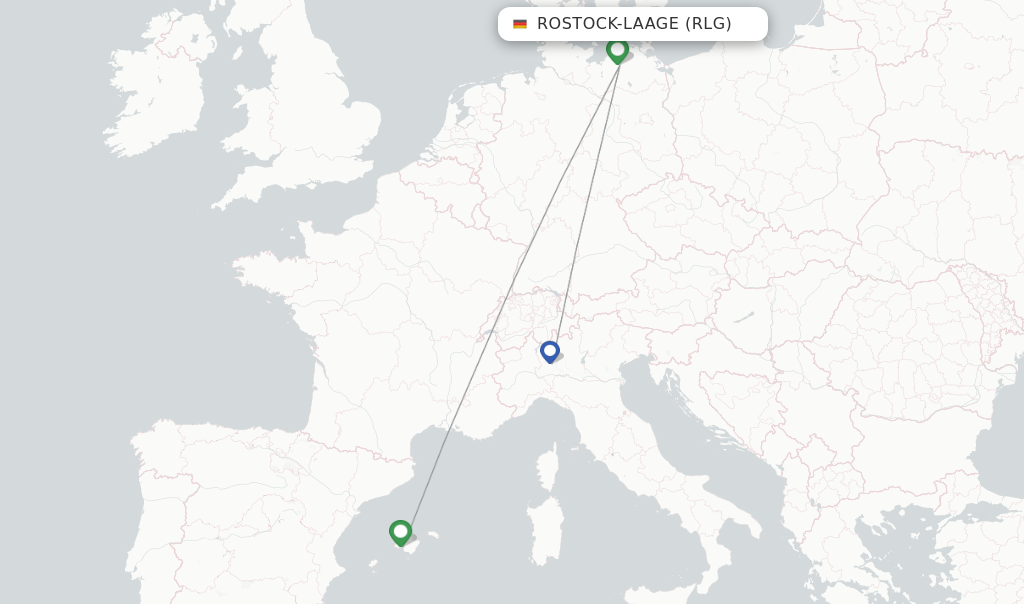 Rostock-Laage flight map