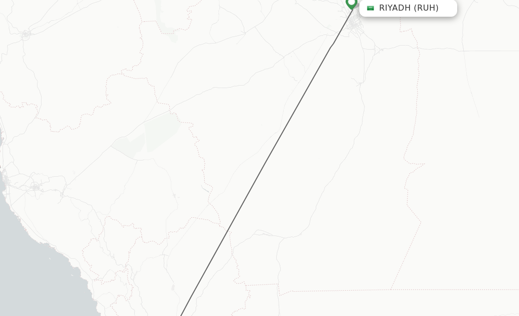 Flights from Riyadh to Abha route map