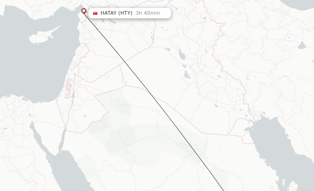 Flights from Riyadh to Antakya route map