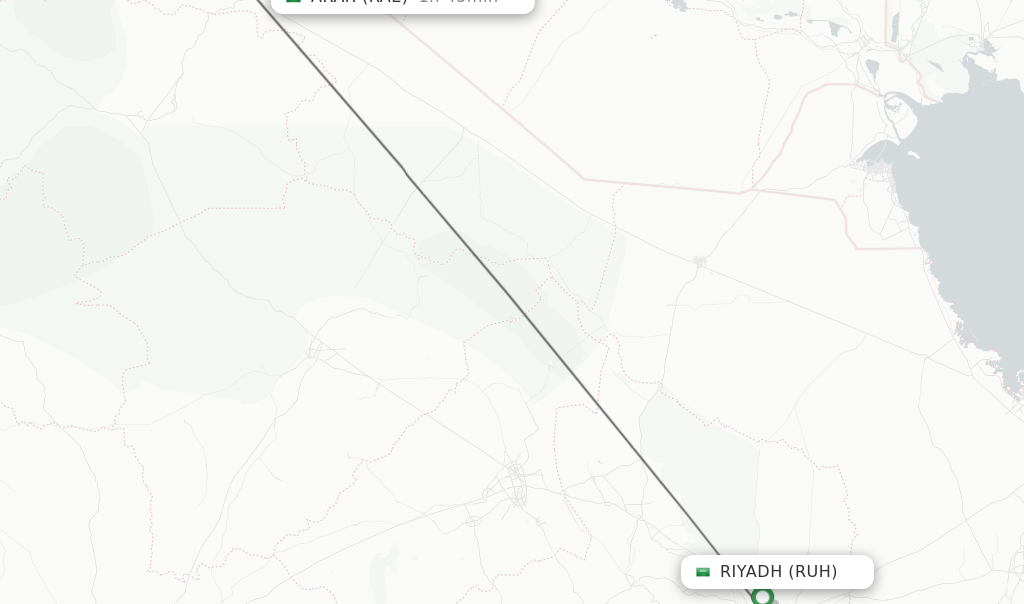 Flights from Riyadh to Arar route map