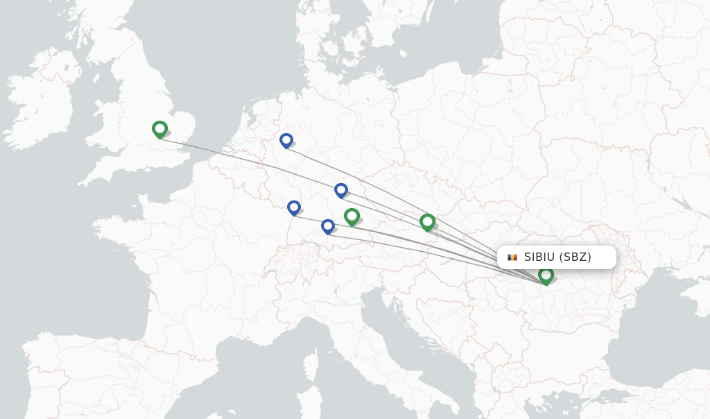 Flights from Sibiu to Basel, Switzerland/Mulhouse route map