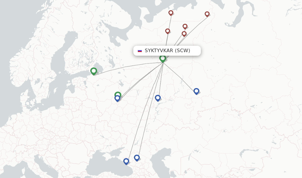 Syktyvkar flight map