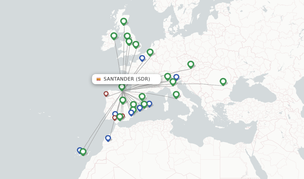 Santander flight map