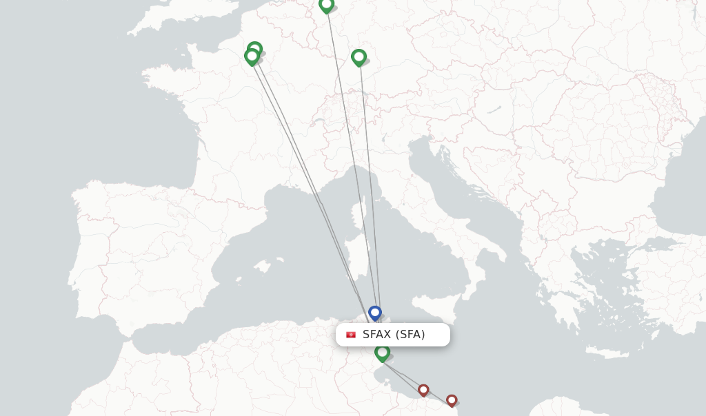 Sfax flight map