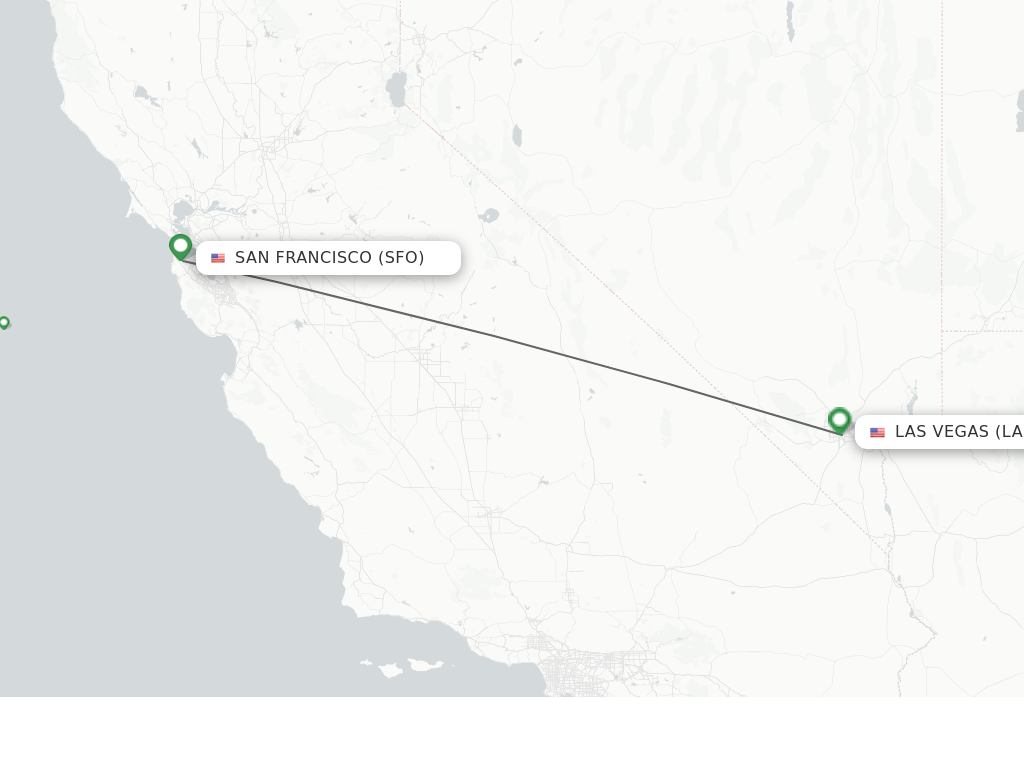 Flights from San Francisco to Las Vegas route map