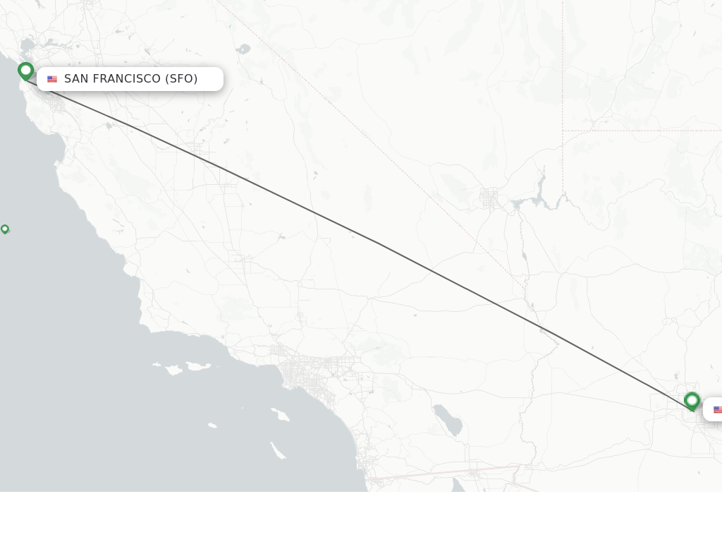 Flights from San Francisco to Phoenix route map