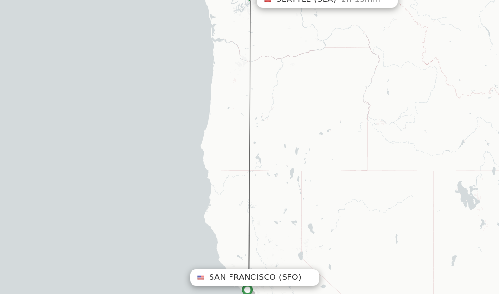 Flights from San Francisco to Seattle route map