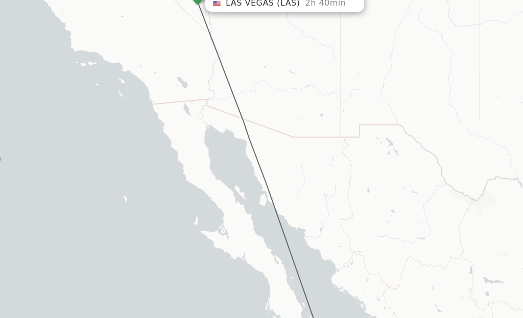 Flights from San Jose Cabo to Las Vegas route map