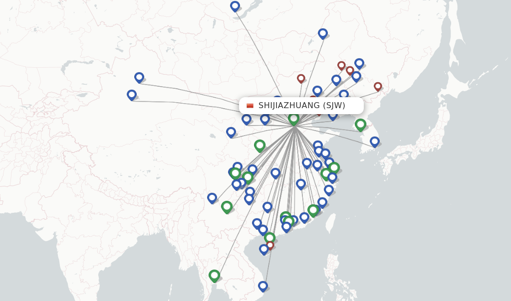Shijiazhuang flight map