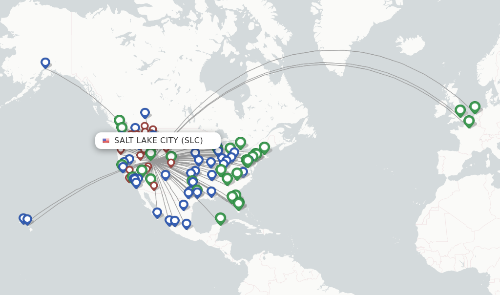 Salt Lake City flight map