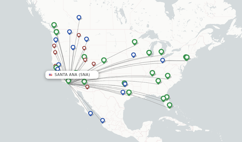 Santa Ana flight map