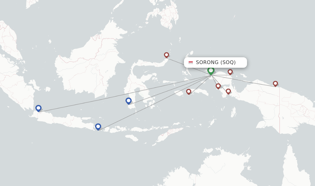 Sorong flight map