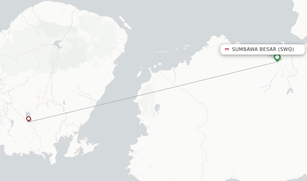 Sumbawa Besar flight map
