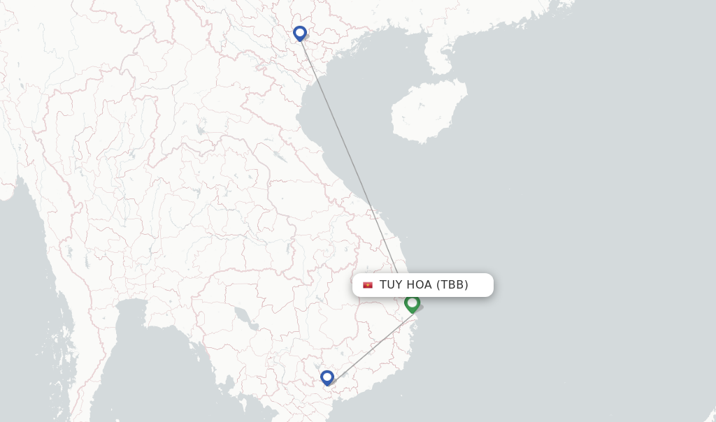 Tuy Hoa flight map
