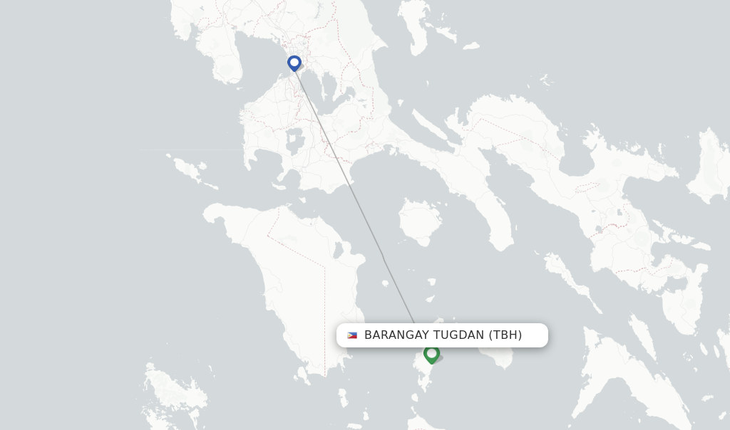 Barangay Tugdan flight map