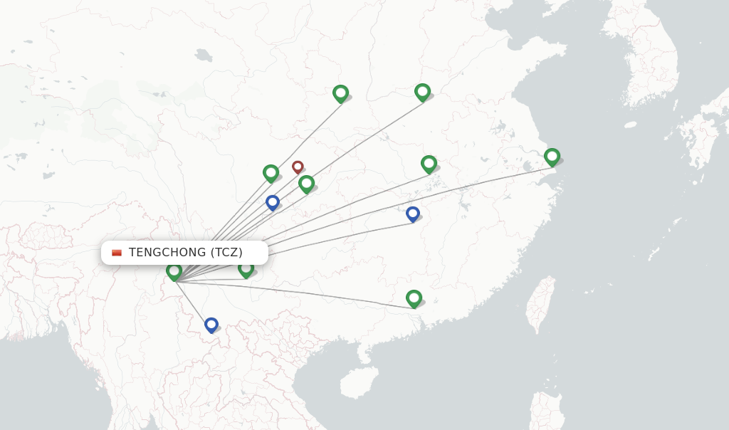 Tengchong flight map